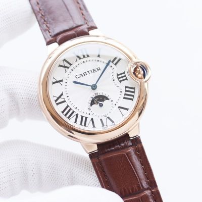 TW Factory Cartier 42MM 316L Steel Sapphire Glass Leather Bracelet Men Watch